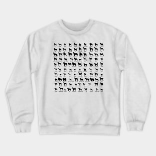 100 Dog Breeds Silhouettes Crewneck Sweatshirt